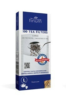 Finum 100 Count Paper Tea Filters

The finum® disposable tea filters of natural FSC®-certified fibers, come in various sizes –
perfect for any cup or large pot. A convenient “filling flap” prevents the mess while filling
in the yerba mate or tea. These yerba mate and tea filters can also be used without a filter
holder as the filling flap facilitates the removal of the filter after brewing. Due to their natural
fibers (abaca pulp and cellulose), these tea filters are biodegradable. Their unique true-flavor filtering
qualities and the absence of glue or any other binding agent add to their eco friendly character. They are perfect for Aviva Wild Harvest original or any of our Wild Harvest Blends made with Organic dried fruit and spices.